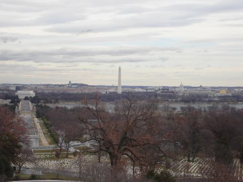 1994 Ford Bronco - A panoramic view of Washington D.C. landmarks under a cloudy sky, with a cemetery in the foreground.