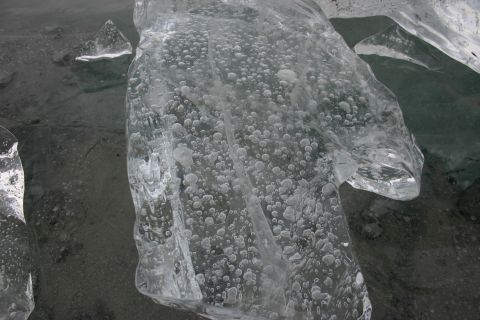 2003 Jeep TJ - Ice formations with trapped air bubbles, likely from a glacier.