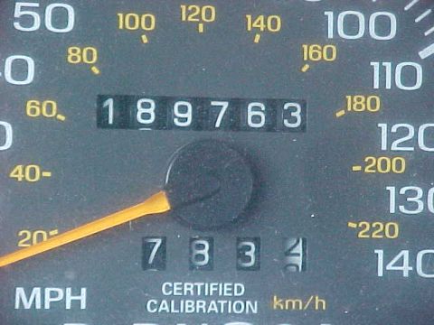 1994 Ford Crown Victoria - The odometer shows 189,763 miles, and the speedometer is at 0 MPH.