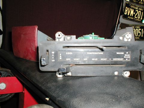 1979 Ford Bronco - Climate control panel from a vehicle, showing various temperature and fan settings.