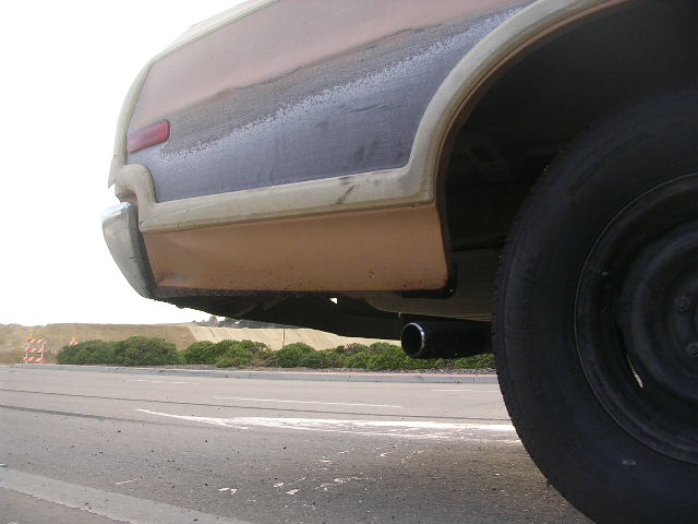 If you look you can see the rubber is all over the tail pipe, lower quater panel and on the bumper.