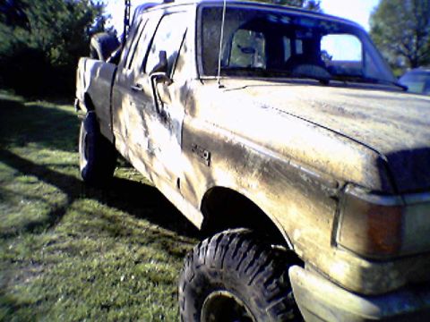 1991 Ford F-150 - Seemore with a hang-over the morning after a rough ride. That one cost me a radiator, and the last bit of straight sheet metal on the truck