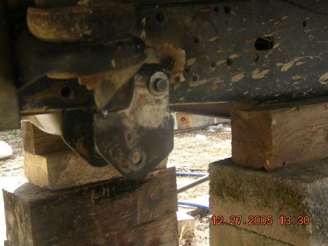 1991 Ford F-150 - The rear-spring hanger mocked up. I think this will work