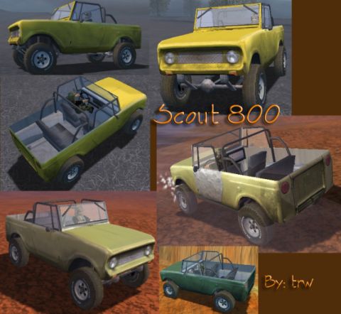1968 Ford Mustang - Multiple views of International Harvester Scout 800 vehicles are shown in this collage.