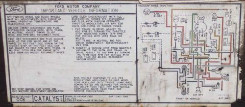 1983 Ford Bronco - The calibration I used to rebuild the vacuum controls. The original engine the truck was shipped with was a 302. Some where in it's history…
