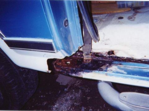 1983 Ford Bronco - Well the answer was, "Big Hole". If the wheel wells wern't enough to get me going on renovation, this was.