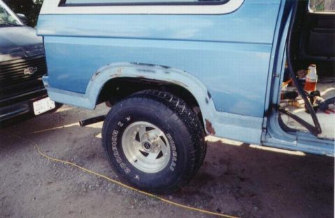 1983 Ford Bronco - A little cut here and and a little bend there and it's almost ready for attachment.