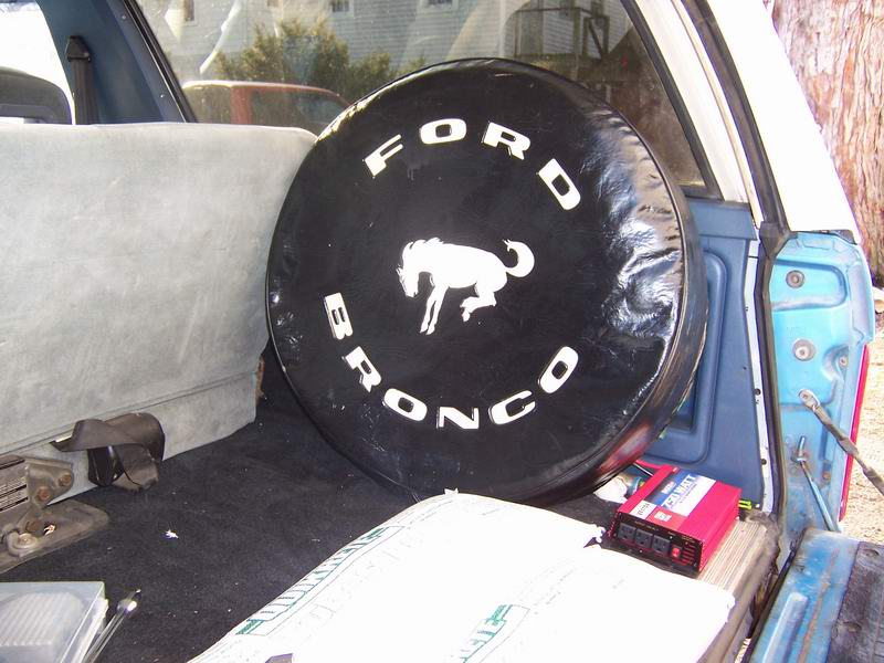 Spare tire carrier. Small 750 watt inverter.