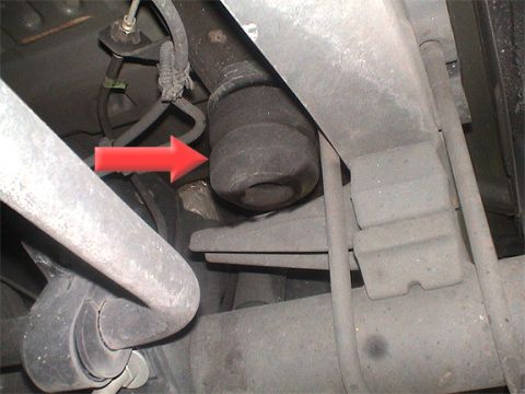 2004 Ford Excursion - Timbren Load Boosters installed on my X. Super easy install, they take the place of the yellow snubber that is normally mounted here. Huge…