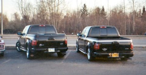 2003 Ford F-150 - Mine sitting next to a stock height 2002 model.