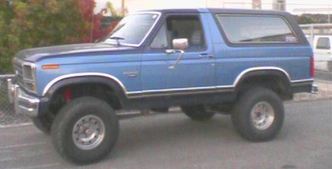 1984 Ford Bronco - This blue 1984 Ford Bronco features a lifted suspension and a two-tone paint scheme.