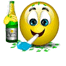 1968 Ford Mustang - Smiley face with a drink next to a bottle.