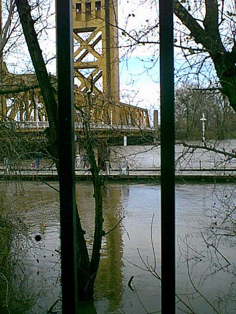 1983 Ford Bronco - this is the Sacramento lift bridge. see how high the water is.
