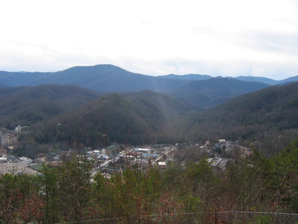 View of a town in a mountain valley