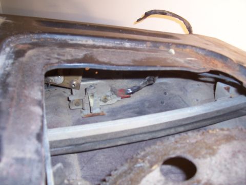 1978 Ford Bronco - Here's the lock cylinder. To the right you can see the window track which is held on by two bolts.