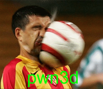 1996 Ford Probe - A soccer player experiences a painful moment as the ball strikes his face, with the word 'pwn3d' superimposed on the image.