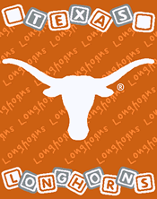 1993 Ford Bronco - The iconic "Hook 'em Horns" logo of the University of Texas Longhorns is displayed prominently on an orange, textured background.