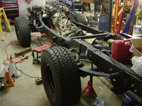 1991 Ford Bronco - Tranny and T-case back in, time to move on to the driveline and dressing the engine. The more of this junk I can get off my floor, the bett…