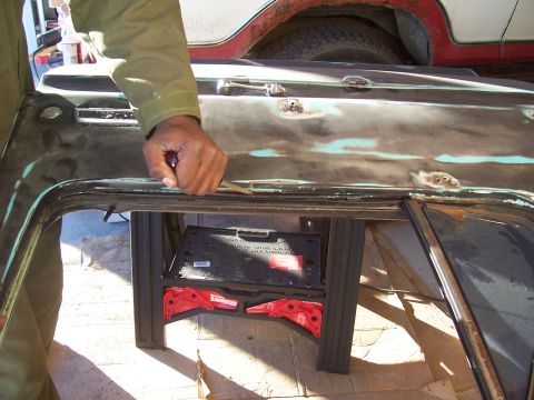 1978 Ford Bronco - Next use a flathead screwdriver to pry loose the lower window molding. It's held in with clips so there will be an audible "pop" when you l…