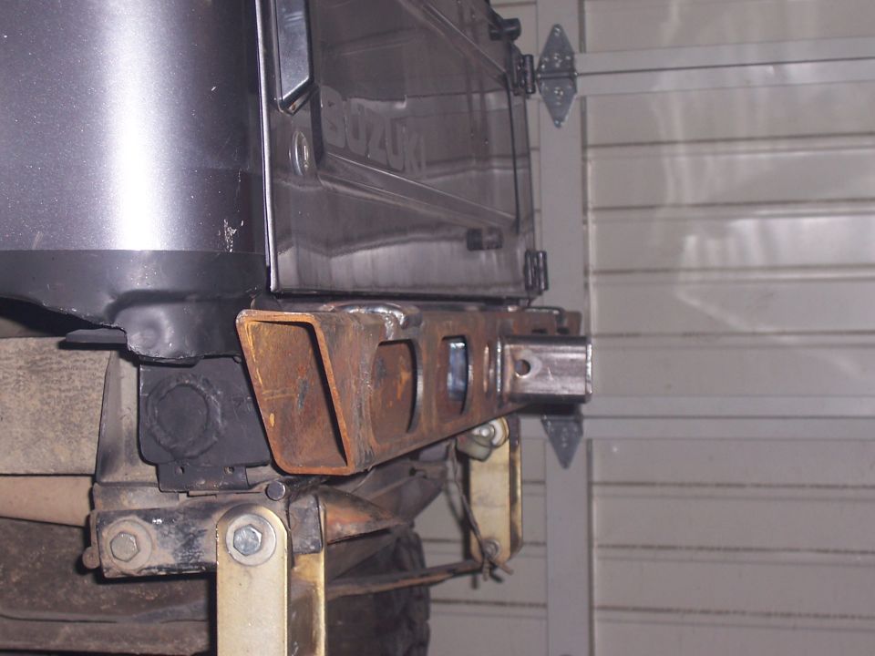 Suzuki rear bumper modification with custom metal fabrication