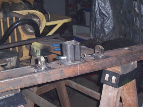 1988 Suzuki Samurai - Custom metal fabrication project in progress, showing a receiver hitch and mounting points.