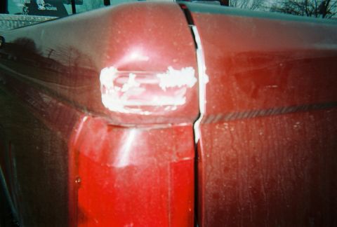 1996 Ford F-150 - Close up of damage.