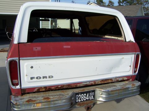 1978 Ford Bronco - Notice the dented tailgate and the rust. I'll be fixing that soon.