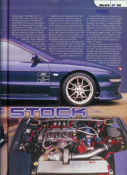 1993 Ford Probe - Engine bay of a modified car, a turbocharger and custom plumbing.