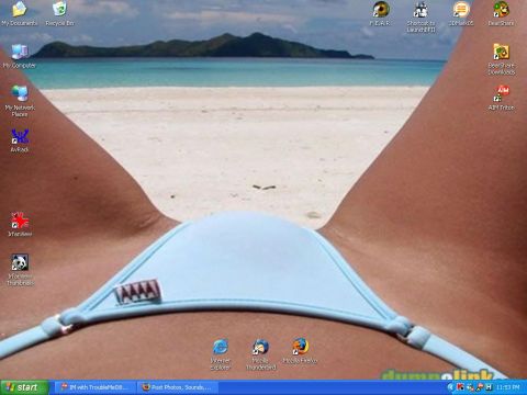 1979 Ford F-150 - This is a desktop wallpaper a beach scene with a bikini top in the foreground.