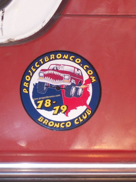 1978 Ford Bronco - This sticker indicates a 1978-79 Bronco Club, matching the registry claim.
