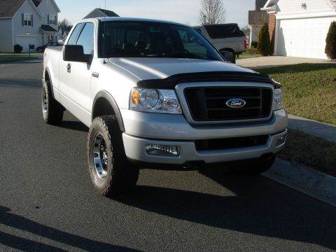 1995 Ford Bronco - This silver Ford F-150 pickup truck, likely from the mid-2000s, is shown from a three-quarter front angle on a suburban street.