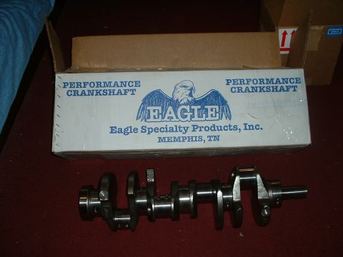 1985 Ford Bronco - A new crankshaft is shown next to its packaging from Eagle Specialty Products.