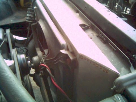 1972 Ford Ranchero - stainless shroud and electric fan.