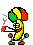 1993 Ford Taurus - A pixelated cartoon character is depicted holding a cup and wearing a colorful hat.