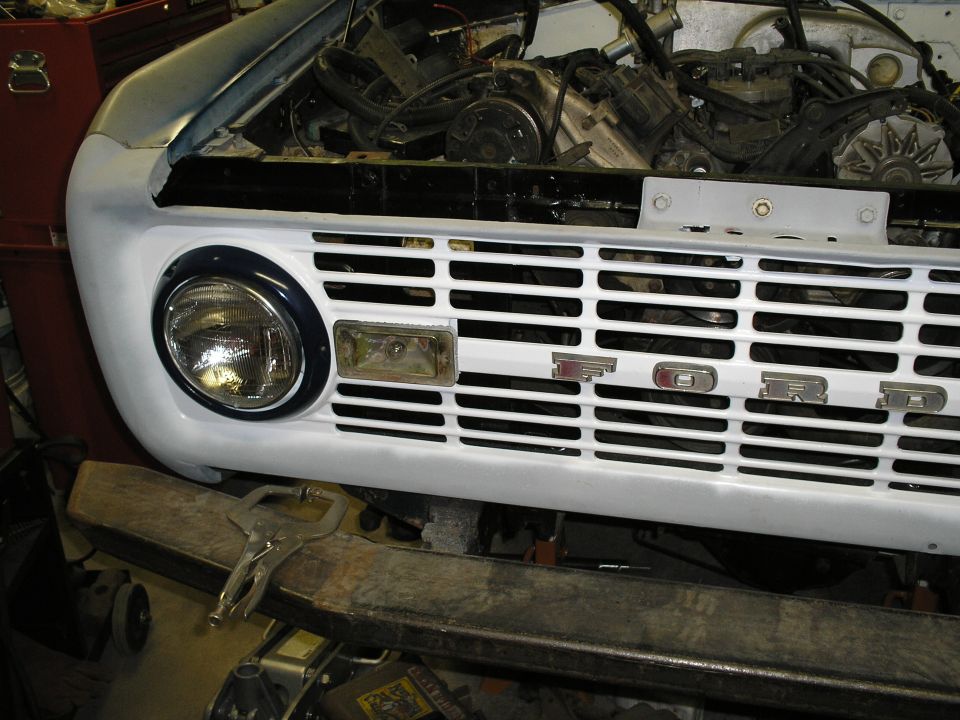 grill 1/2 painted and lights installed