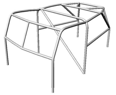 1978 Ford Bronco - A white roll cage is shown from a 3/4 front angle against a white background.