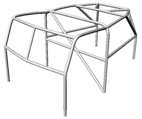 1978 Ford Bronco - A white roll cage structure is shown from a three-quarter front angle.