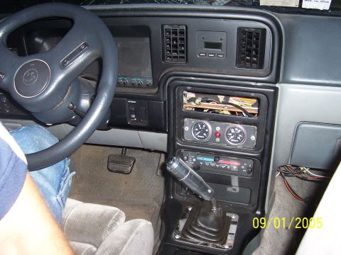 1987 Mercury Cougar - heres another view of my custom made atx shifter you can also see where they stole the head unit lol
