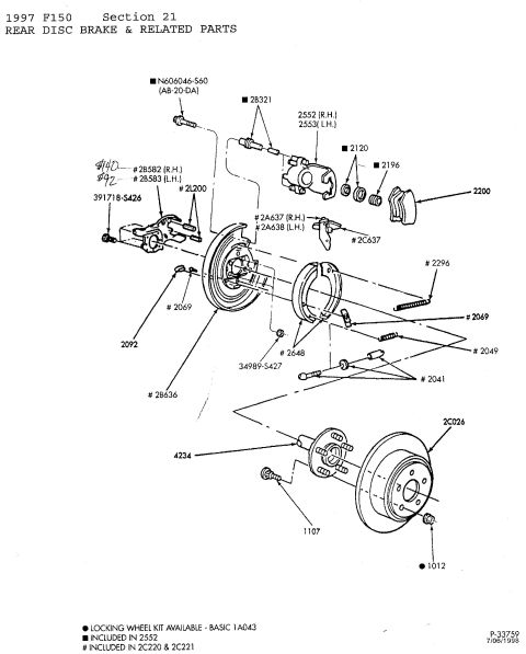 1983 Ford Bronco - 8.8-Inch Disc Brakes with Drum-In-Hat parking brake with METRIC lug spacing IF THE IMAGE IS TOO SMALL, click it. See also: [url=https://www…
