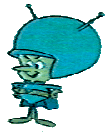 1984 Ford Bronco - A cartoon depiction of an alien character wearing a helmet and suit, against a plain background.