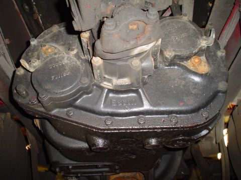 1966 International School Bus - Close-up view of an Eaton differential housing, likely from a heavy-duty truck or bus.