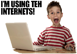 1996 Ford F-150 - Child enthusiastically using a laptop computer with text overlay.
