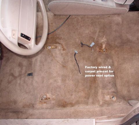 1994 Ford Crown Victoria - I was planning on adding the wiring for the power seat, but I found it tucked into the harness under the threshhold. The carpet was already…