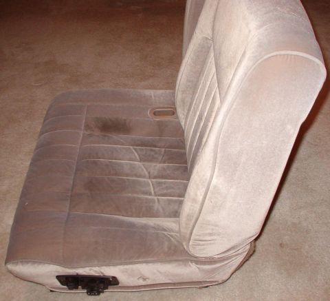 1994 Ford Crown Victoria - The difference is visible here: the original recline lever hole is there but not obvious, and I cut the switch hole a little too large. The…