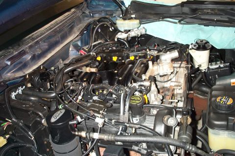 1998 Ford Crown Victoria - The engine bay shows a Ford engine with various hoses and components visible.