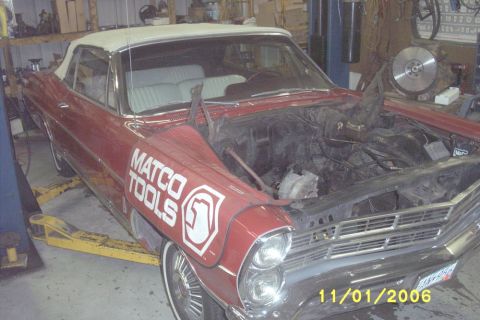 1967 Ford Galaxie - The '67 awaiting reinstallation of the 390 and AOD trans at Bendtsen's Transmission in Ham Lake, MN.