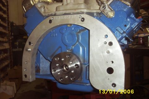 1967 Ford Galaxie - Bendtsen Transmission AOD to FE Adapter plate on the 390.