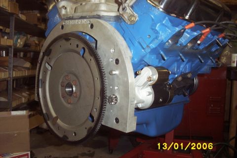 1967 Ford Galaxie - Bendtsen Transmission AOD to FE Adapter plate on the 390.