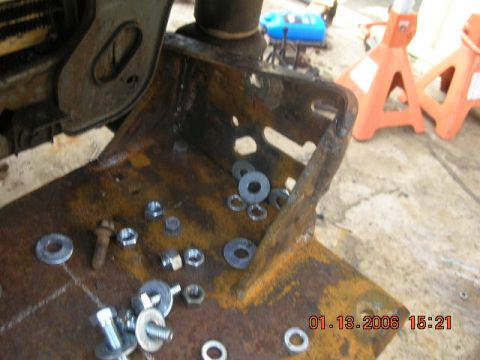 1991 Ford F-150 - The front plate/crossmember welded in place