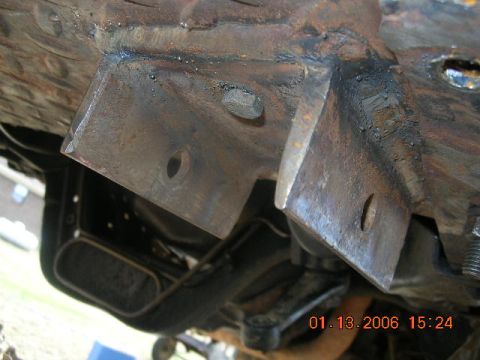 1991 Ford F-150 - This if the front spring hangers, made from the old channel crossmember we put in when the TTB was still there. Had to grind the piss out o…